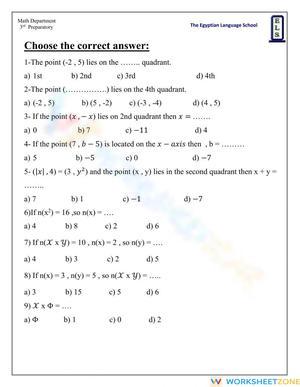 Prep Math Worksheet for Skill Development