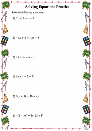 Essential Solving Equations Practice | Grade 8 Algebra