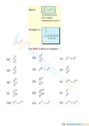 Advanced Indices Worksheet for Math Practice