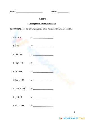 Solving for Unknowns