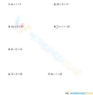 Solving two step linear equations
