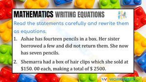 Writing Equations