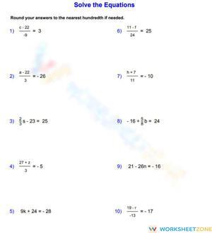 Algebra Single variable integers