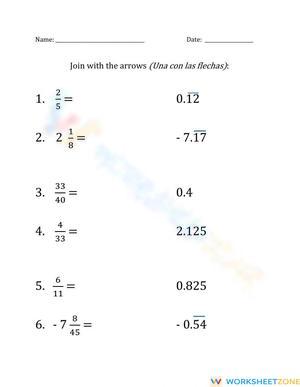 Practice Fractions to Decimals