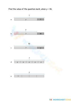 Algebra Bar Model Practice Worksheet