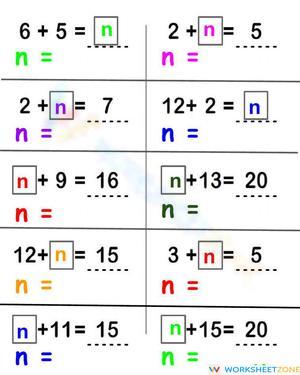 Understanding Math Sentences Worksheet