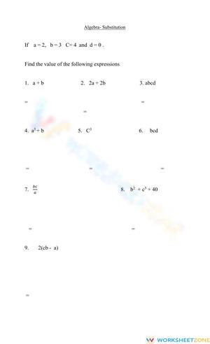 Solving Equations by Substitution Worksheet
