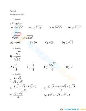 Radical Equations and Expressions