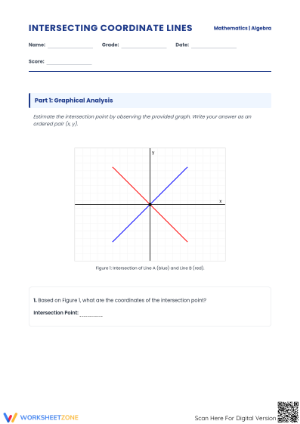 Printable Intersecting Coordinate Lines | Grade 8-10