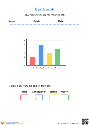 Grade 1 Bar Graphing — Printable No-Prep Worksheet