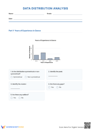 Data Distribution Analysis Worksheet | Grade 8 Essential