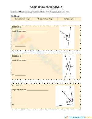 Angle Relationships Quiz