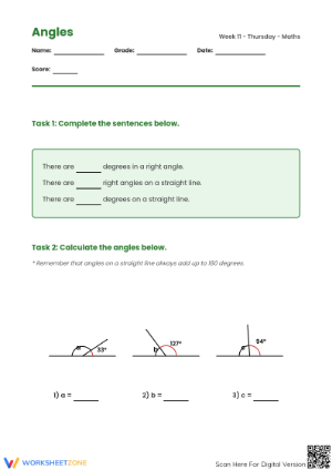Grade 4-5 Angles Worksheet | Essential Printable Practice