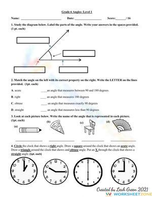 Identifying And Labeling Different Types Of Angles