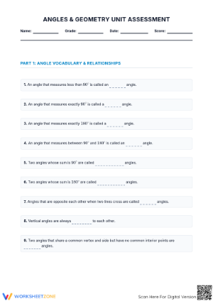7.G.B.5 Worksheet: Essential Angles — Grade 7 Aligned