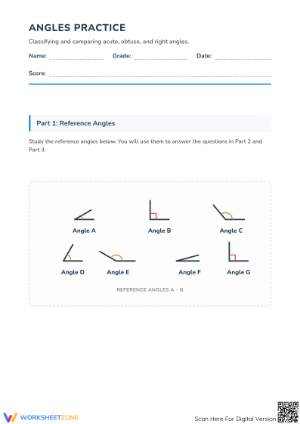 Classifying Angles Worksheet | Grade 4-6 Essential