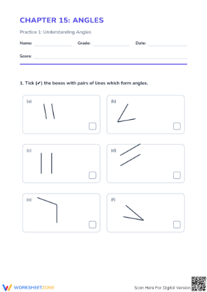 Essential Angle Recognition Worksheet | Grade 3-4 Math