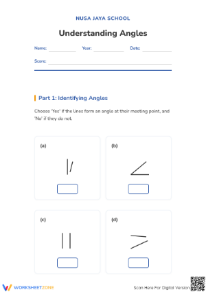 Printable Understanding Angles Worksheet | Grade 4-7 Math