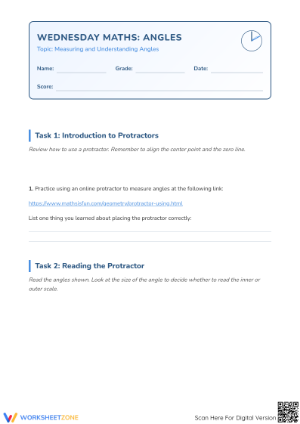 Printable Angles & Protractor Practice | Grade 4-6 Math