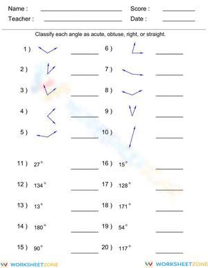 Practice Identifying Types of Angles