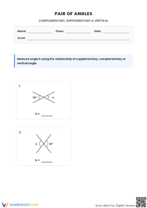 Angle Relationship Worksheet | Essential Grade 7 Math