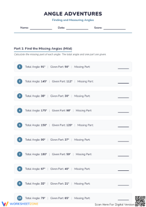 Finding Missing Angles Worksheet (3 Levels) | Grade 4 Ready