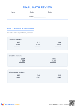Grade 4 Final Math Review | Essential Printable Packet