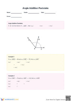 Angle Addition Postulate Notes | Essential Grade 10 Math