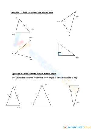 Angles in a triangle
