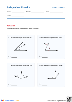 Essential Angles Worksheet | Grade 4 Math Practice