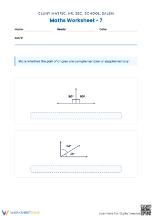 Grade 7 Angles Worksheet: Printable No-Prep Practice