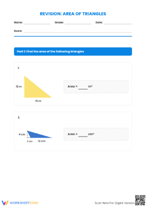 Essential Area of Triangle Worksheet | Grade 6 Math Aligned