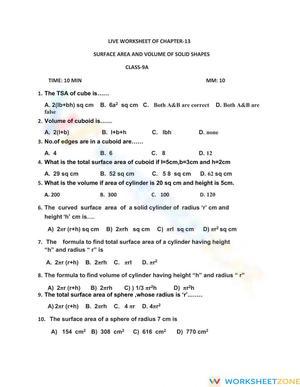 Surface area & volume