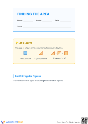 Finding the Area Worksheet | Grade 3 Printable Essential
