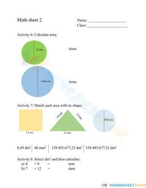 Area worksheet 2