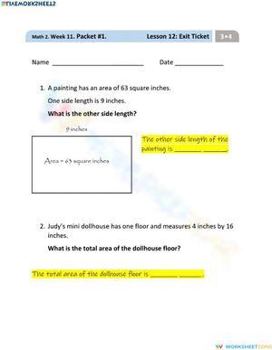 Lesson 12 Exit Ticket