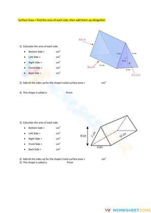 Surface Area of Triangular and Pentagonal Prism