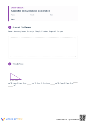 Essential Geometry & Arithmetic Worksheet | Grades 4-6