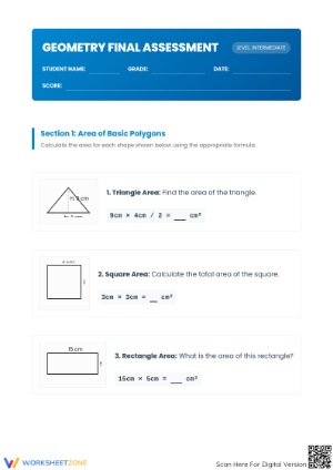 CCSS 6.G.A.1 Worksheet: Geometry Area — Grade 6 Aligned