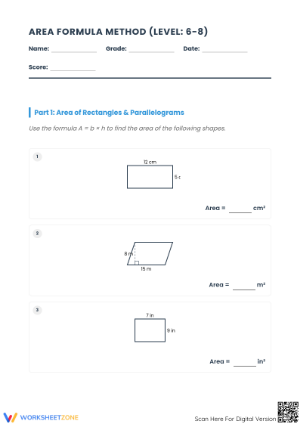 Area - Formula Method without Grids