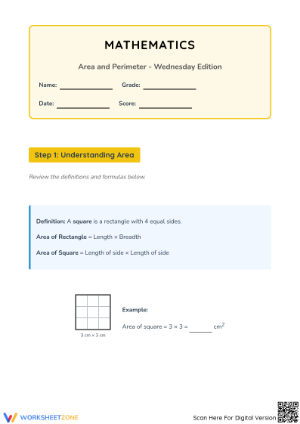 Essential Area and Perimeter Worksheet | Grades 4-7 Math