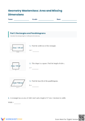 Area - missing length and width