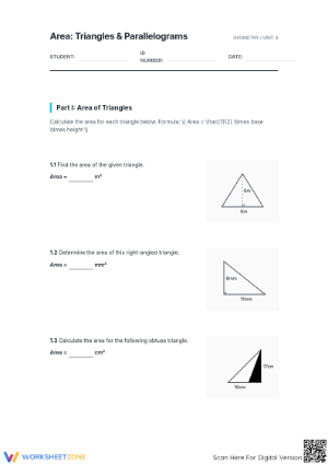 Essential Area: Triangles & Parallelograms | Grade 10-12