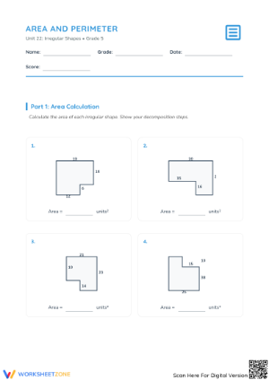 Essential Area and Perimeter of Irregular Shapes | Grade 5