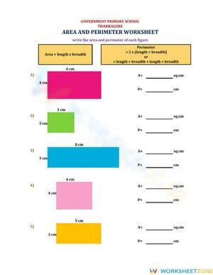 Finding Area And Perimeter Of Rectangles Worksheet