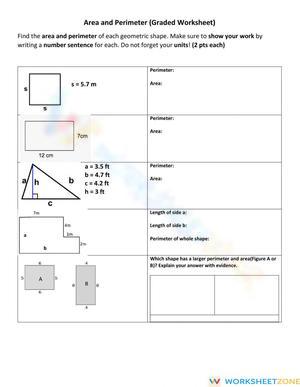 Area And Perimeter Practice Graded Worksheet