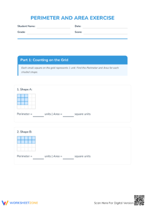 Essential Perimeter and Area Worksheet | Grades 3-4 Math