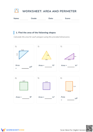 Area and Perimeter Worksheet | Essential Grade 6 Math