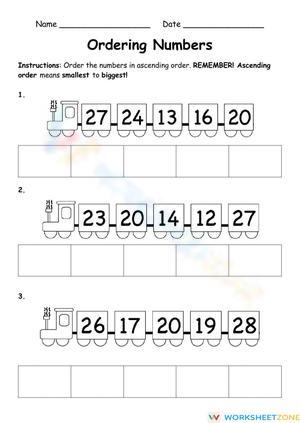 Ascending and Descending Order Worksheet