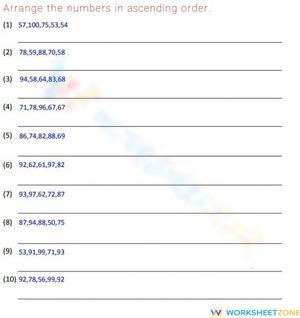 Ascending order two digit